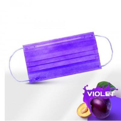 Маска медицинская Фиолетовая из нетканых материалов,нестерильная,одноразовая 50шт/уп